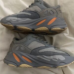 Yeezy Boost Runner in Gray with Orange Accents